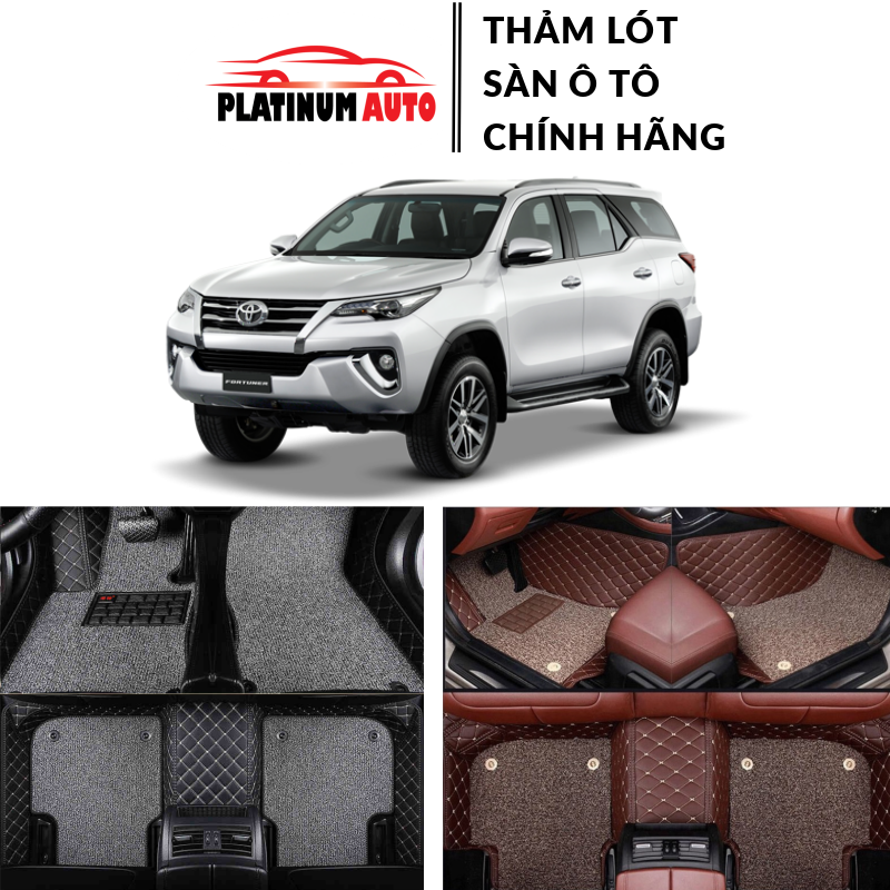 Thảm lót sàn ô tô 5D 6D Toyota Fortuner 17-21 da PU cao cấp, chống nước, không mùi