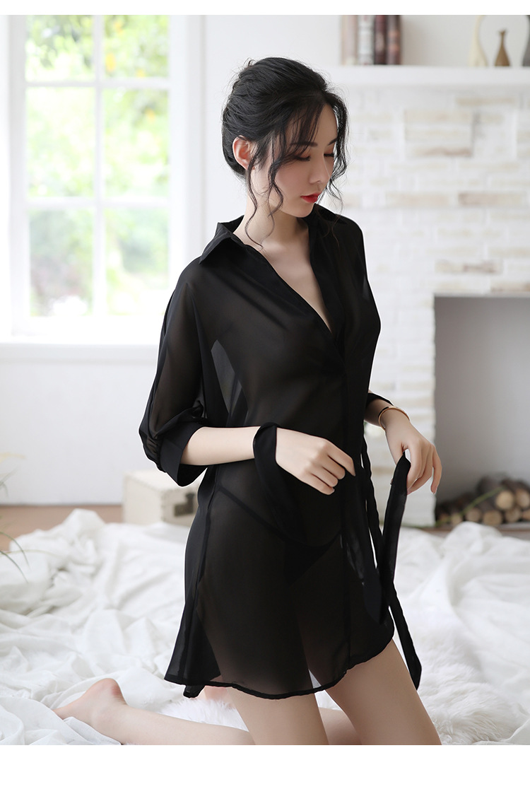 Áo Sơ Mi Xuyên Thấu Voan Mịn
