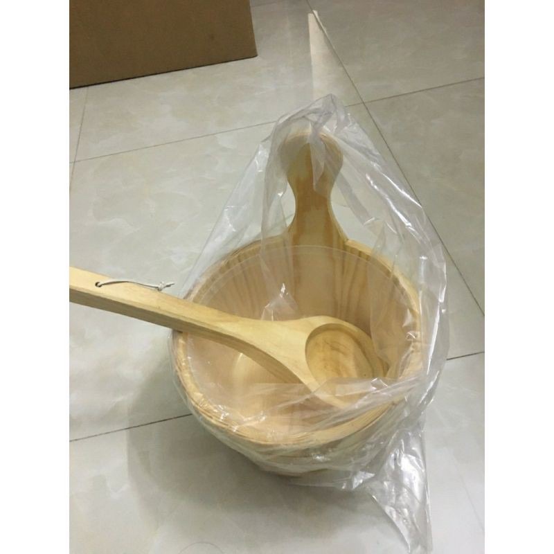 Bộ xô gáo gỗ xông hơi