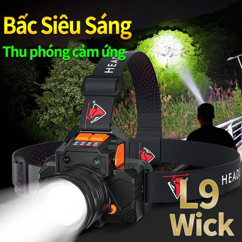 ĐÈN PIN ĐỘI ĐẦU ĐA NĂNG L9 [ SIÊU SÁNG ] BẢO HÀNH 6 THÁNG