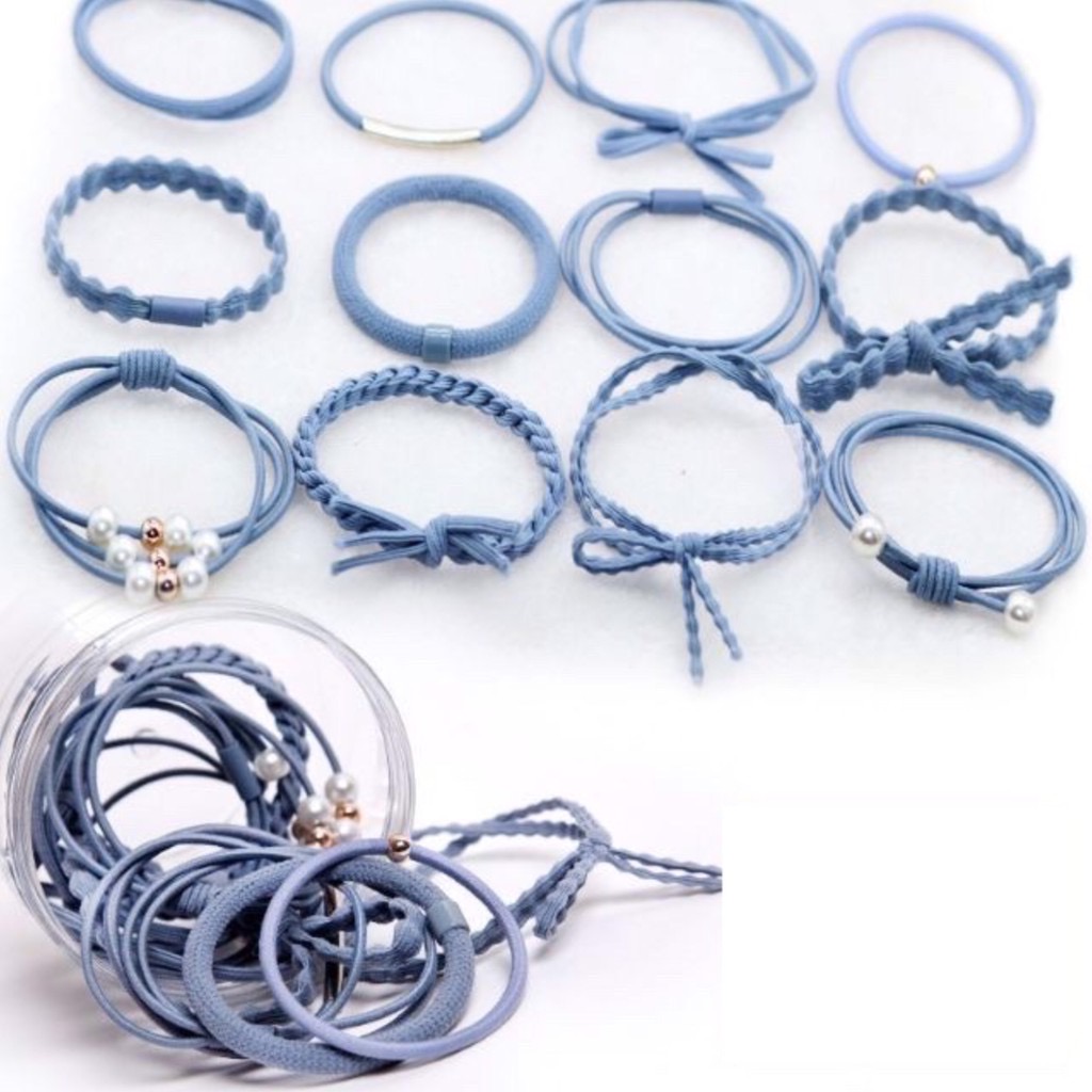 Hộp 12 Dây Buộc Tóc Hàn Quốc Siêu Xinh