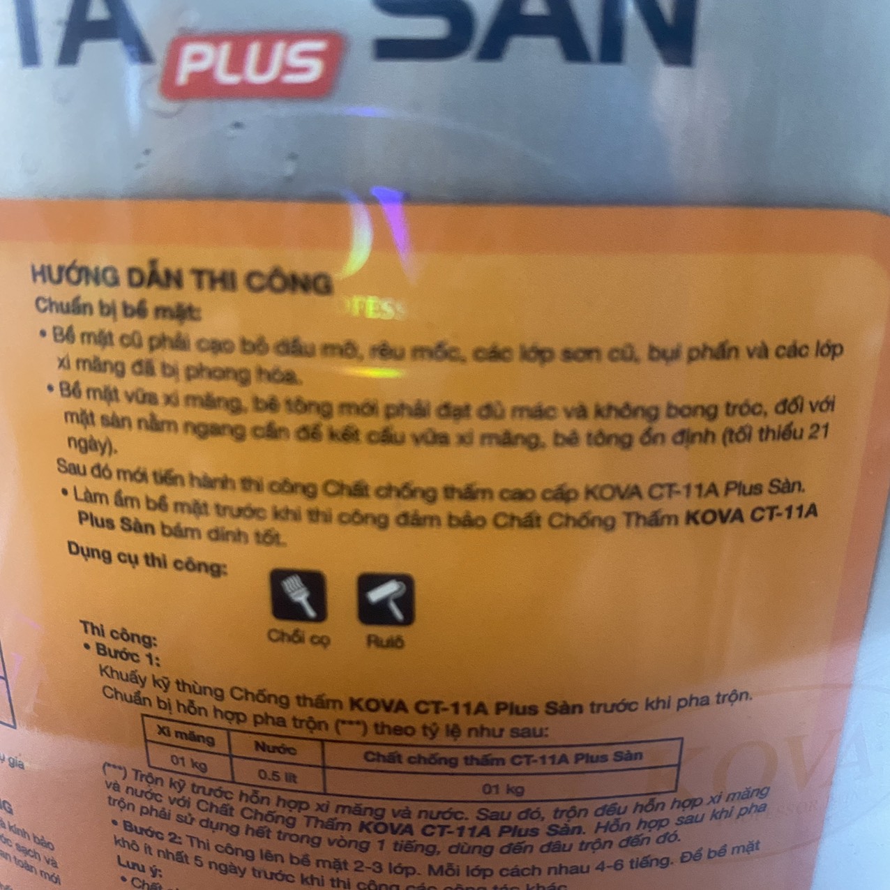 sơn chống thấm kova Sàn 1kg( chống thấm bảo vệ bề mặt tốt hàng chính hãng KOVA)