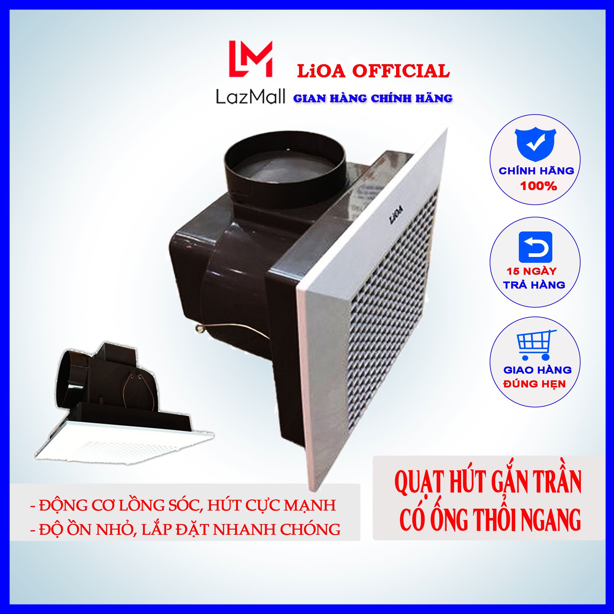 Quạt thông gió gắn trần LiOA (có ống thổi ngang) EVF24CU7