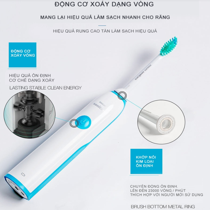 Bàn chải đánh răng điện Philips HX3216 - Hàng Chính Hãng