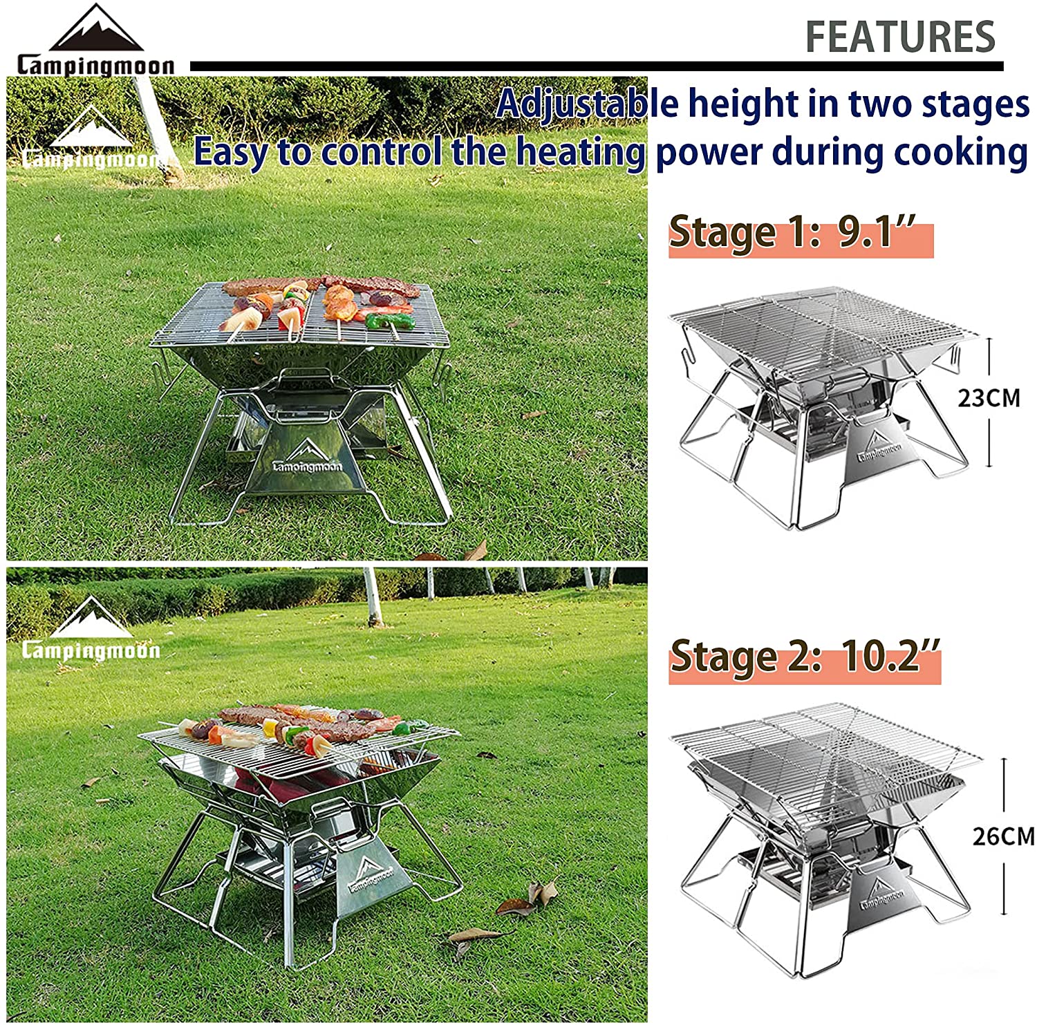 [HCM]Bếp nướng dã ngoại xếp gọn Campingmoon MT-02