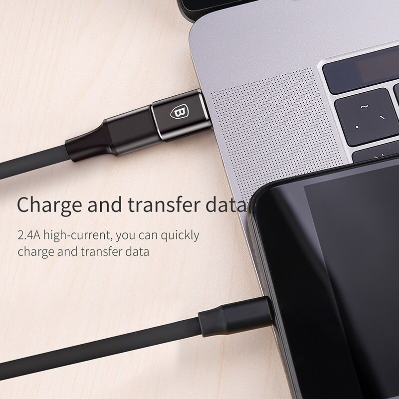 Đầu chuyển jack chuyển  đổi từ micro usb sang type c Baseus cho điện thoại androi