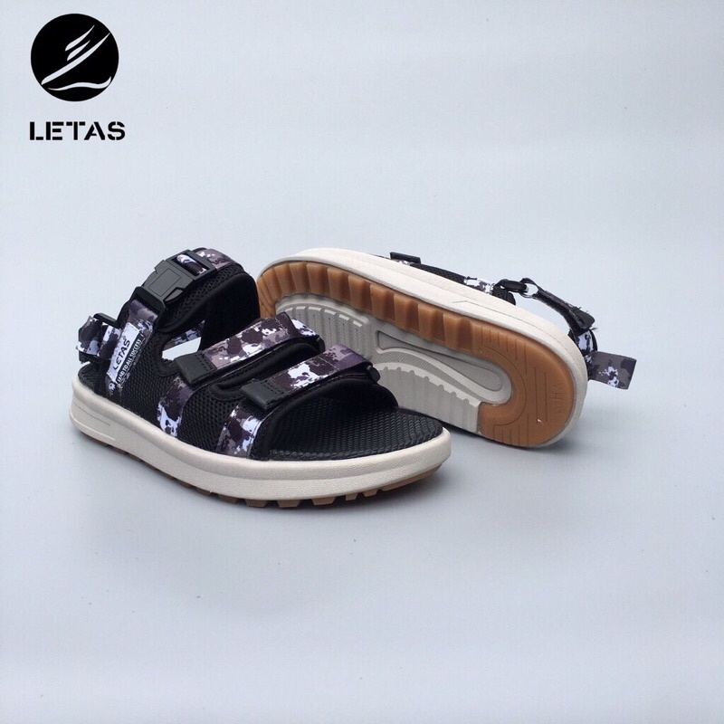 Sandal Nữ,Nam Cá Tính Letas D1003 Đen Camo
