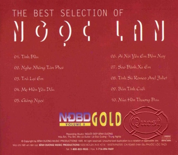Set of 6 Cds of Ngoc Lan's Singing 4 (Japanese Disc)