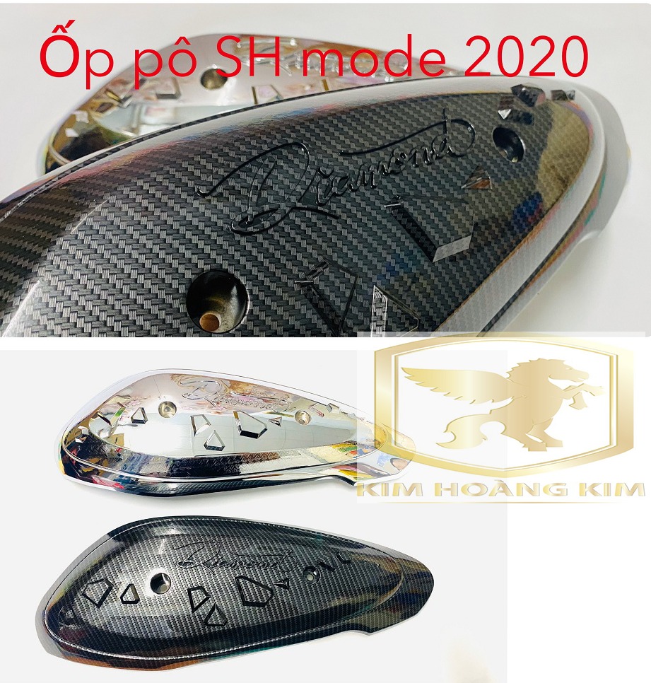 Ốp pô sh mode carbon và xi inox gắn xe máy 2020 đến 2024