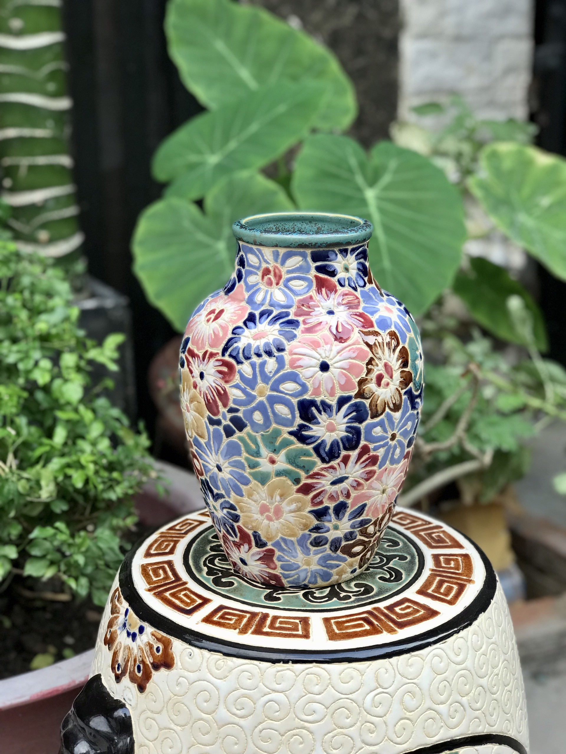 Bình Bách Hoa Gốm Sứ Nam Bộ 27cm
