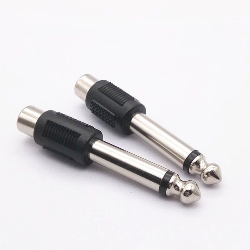 Jack chuyển 6 ly ra hoa sen - Jack chuyển 6.35mm (6 ly) ra AV (RCA), Jack mạ chống nhiễu