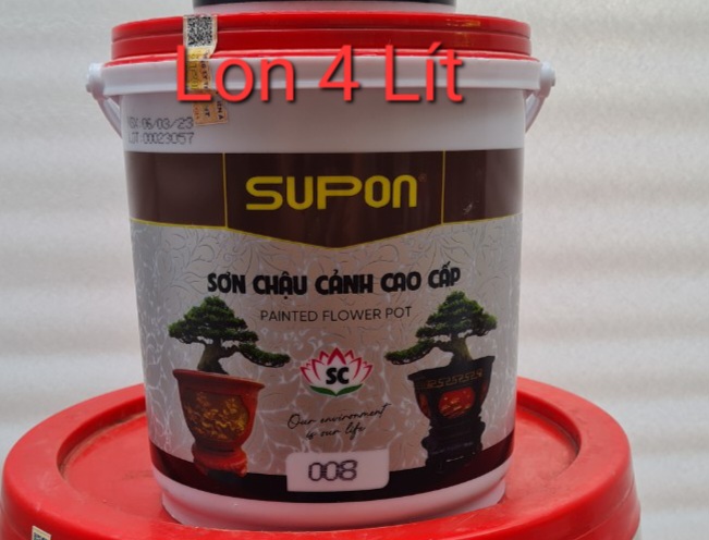 Sơn chậu cảnh đỏ tươi hệ nước siêu bóng( Lon 4 lít)