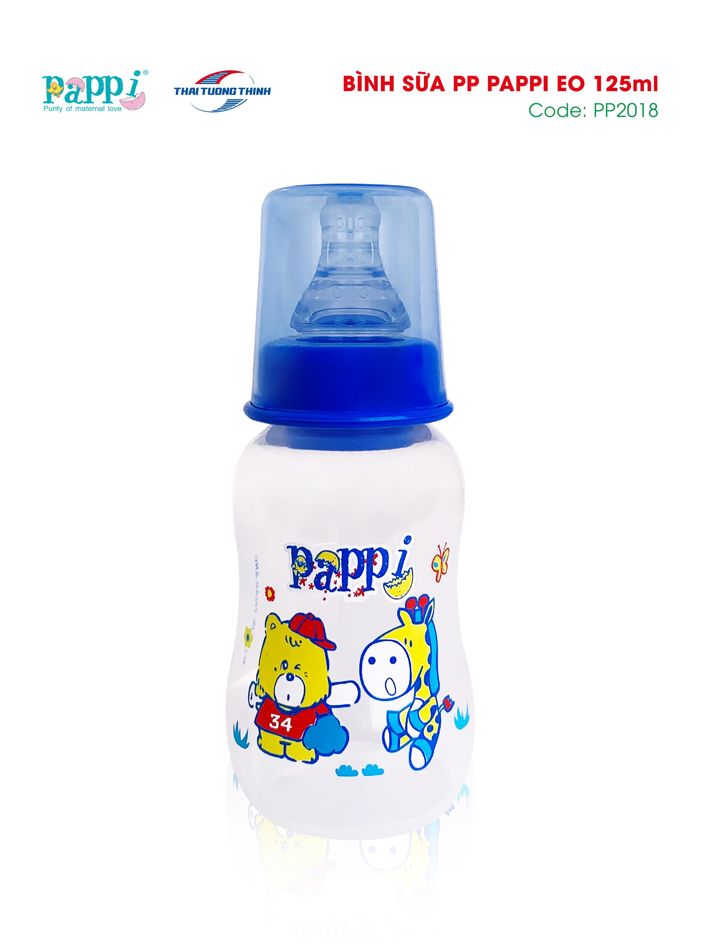 Bình sữa cổ hẹp eo Pappi 125ml Thailand