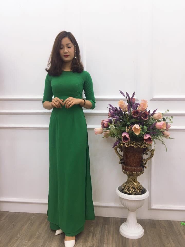 Áo dài truyền thống nội nhật trơn - áo dài truyền thống