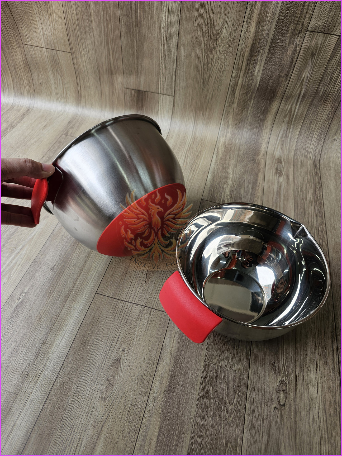 THỐ TRỘN BỘT,ĐÁNH TRỨNG INOX 304 CÓ ĐẾ CÓ QUAI ĐỦ SIZE (Ảnh thật shop tự chụp)