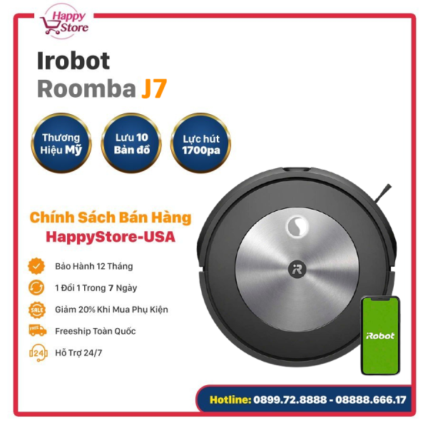 ROBOT HÚT BỤI IROBOT ROOMBA J7 - HÀNG CHÍNH HÃNG BẢO HÀNH 12 THÁNG