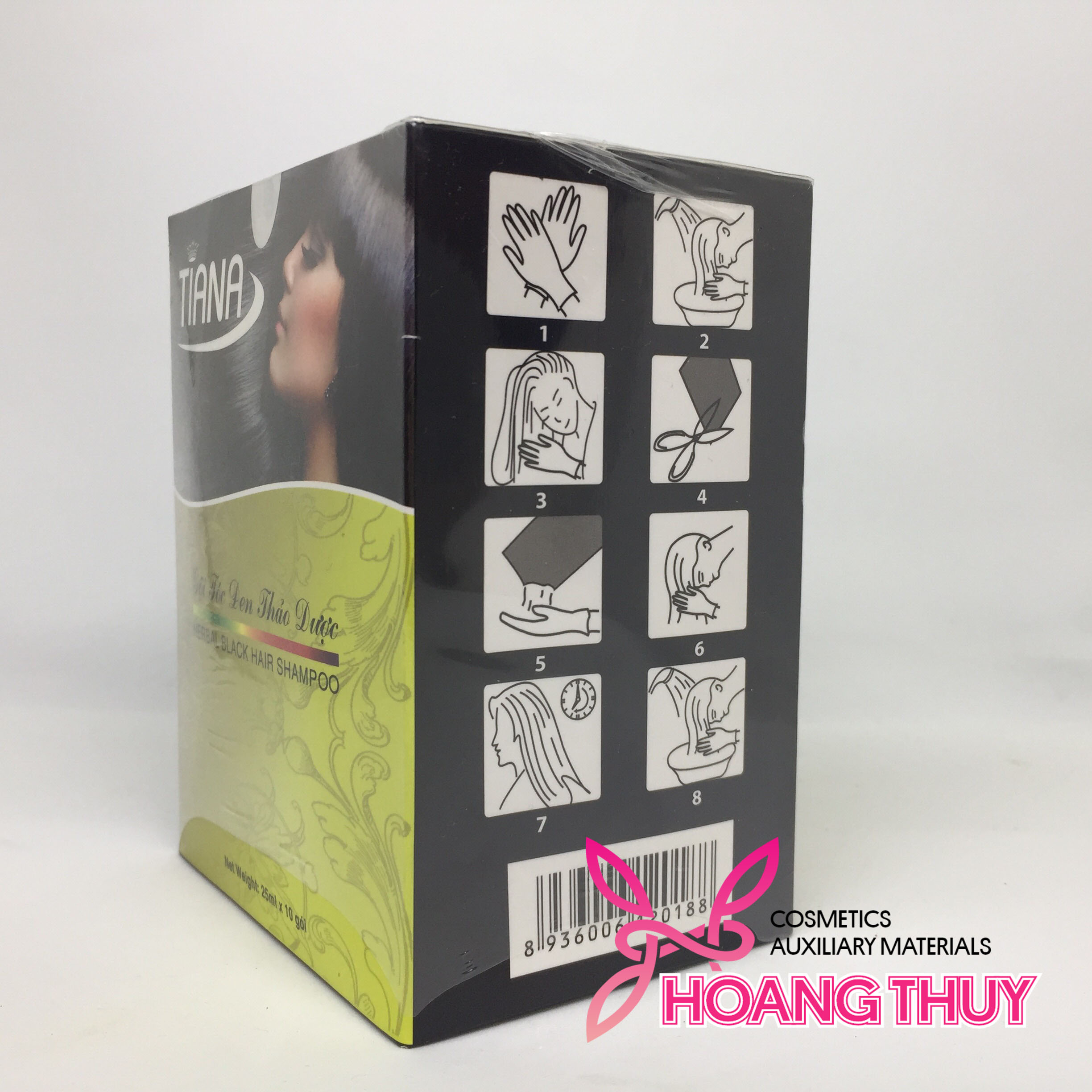 Gội tóc đen thảo dược TIANA (25ml) (10 gói/ hộp)