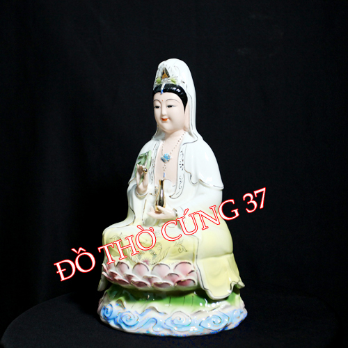 [ Cao 30 cm , 35 cm ] TƯỢNG QUAN ÂM MEN SỨ