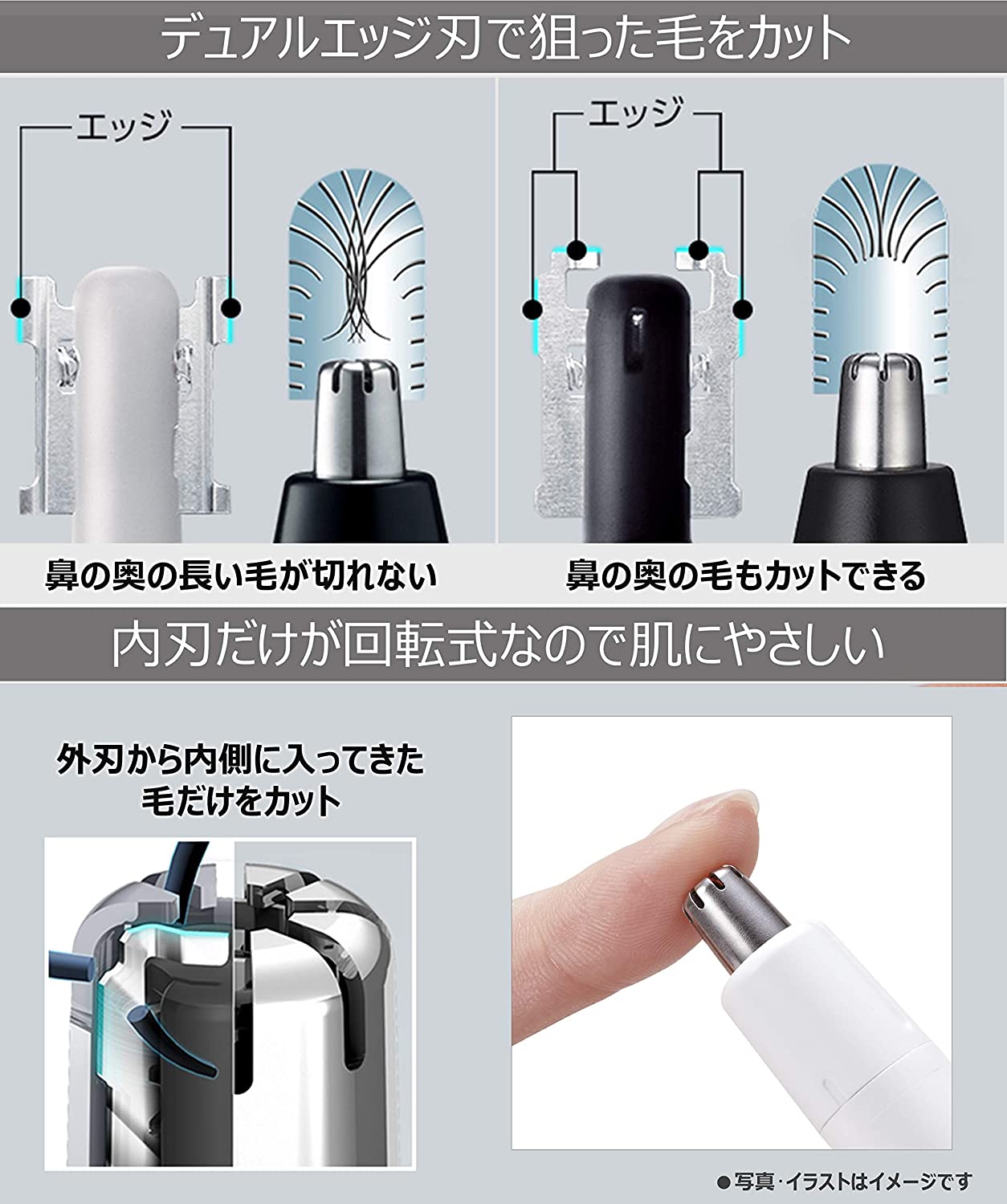 [Hàng nội địa Nhật] Máy cắt tỉa lông mũi Panasonic ‎ER-GN21 đen, trắng