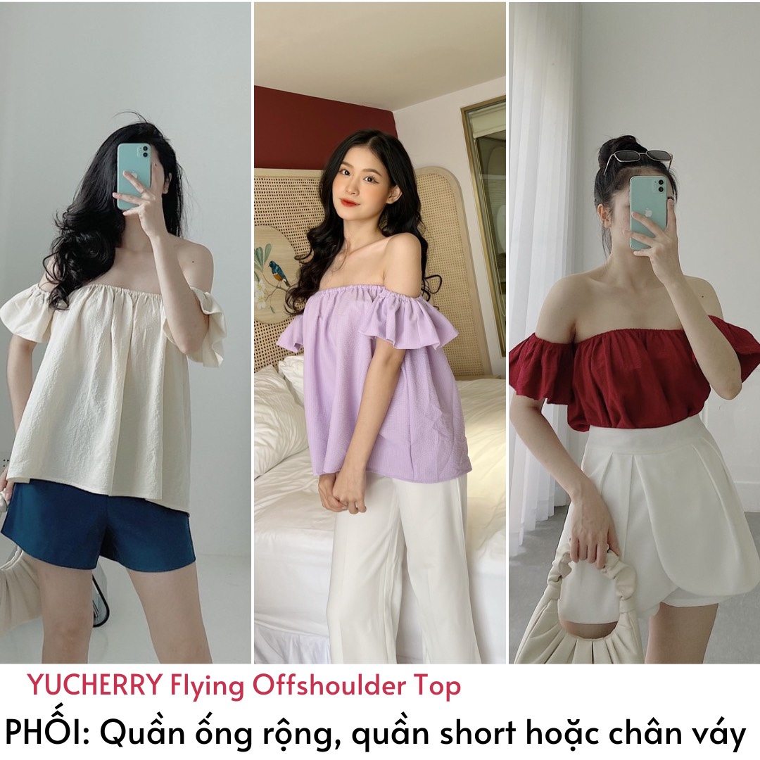 YU CHERRY | Áo nữ Flying Offsoulder Top YA361