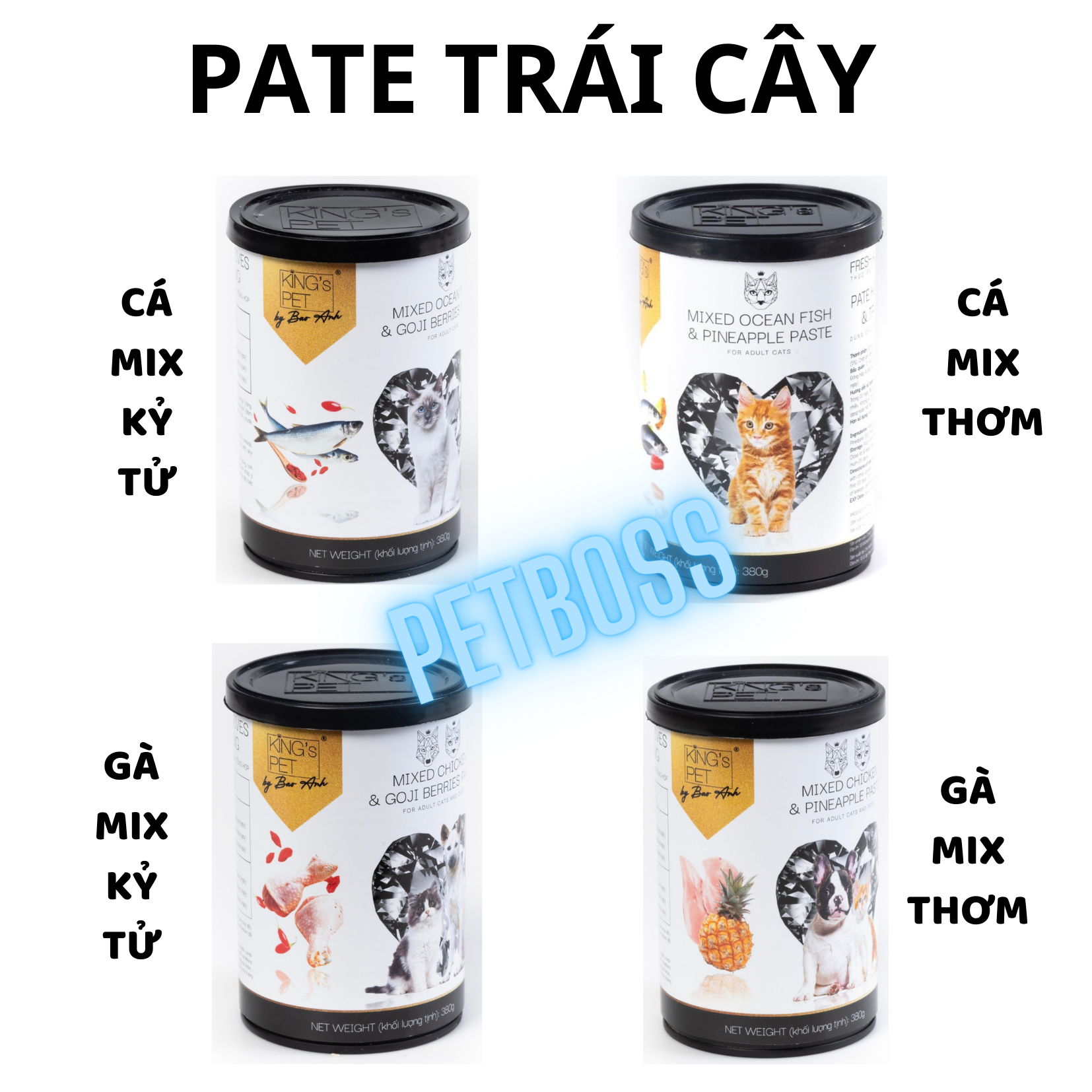 1 THÙNG PATE KING PET CHO CHÓ MÈO LON 380GR (24 LON)