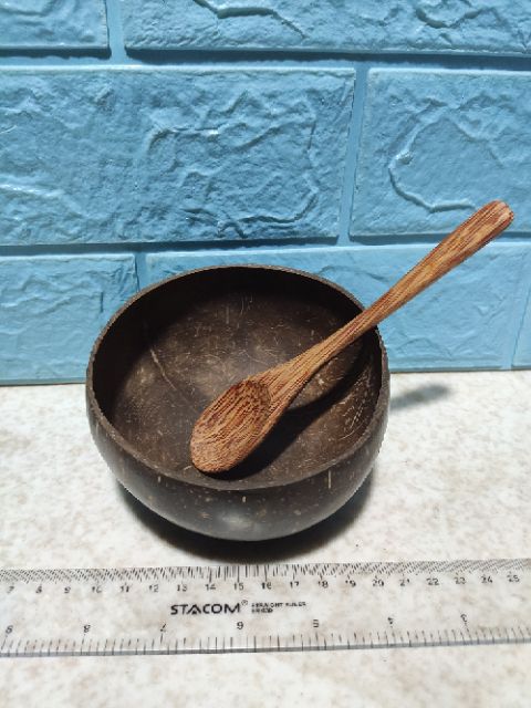 Chén / Bát Gáo Dừa + Muỗng Gỗ Dừa