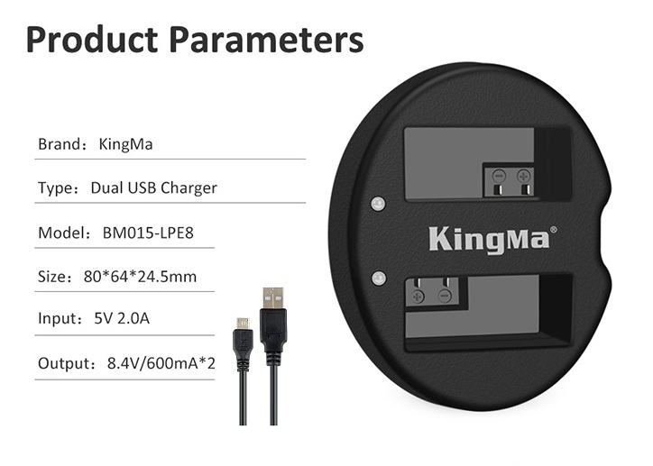 1 SẠC KINGMA DÙNG CHO PIN LP-E8
