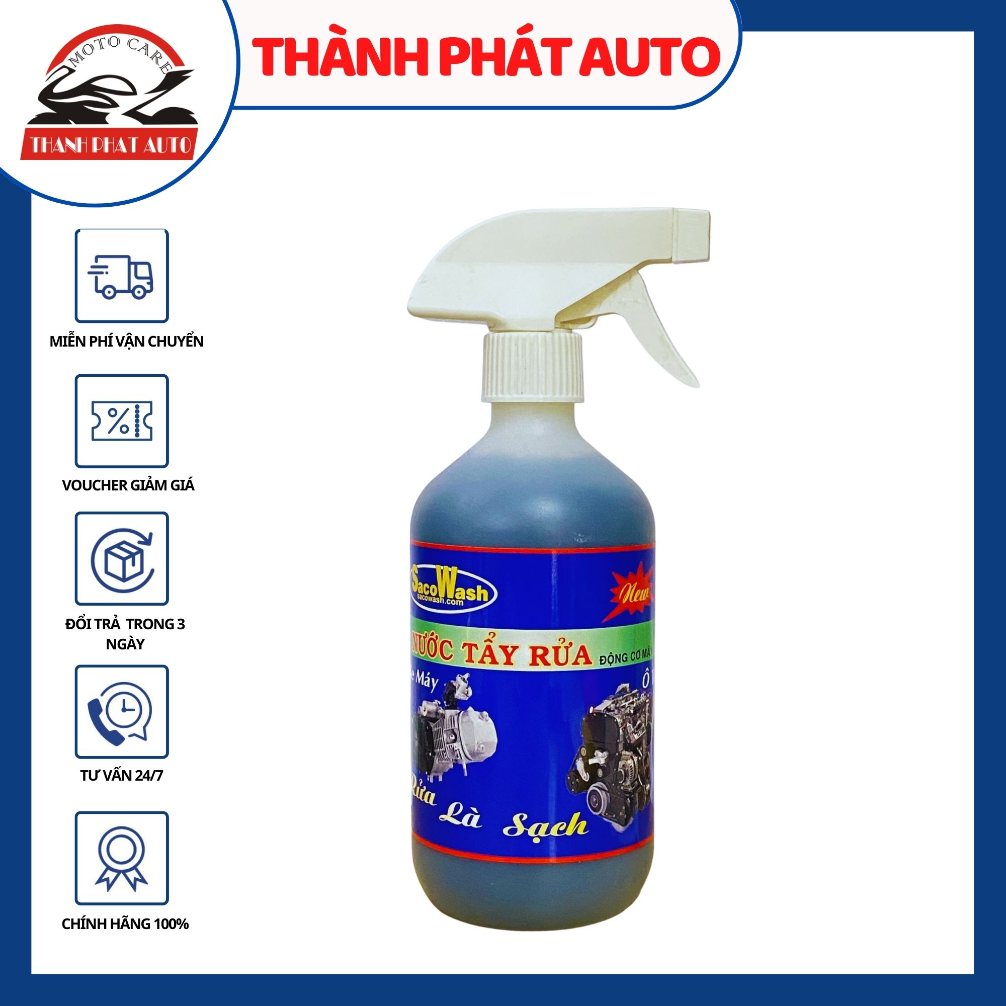 Dung dịch tẩy, rửa lốc máy SacoWash đánh bay dầu nhớt, rỉ sét và bụi bẩn bám lâu ngày cứng đầu