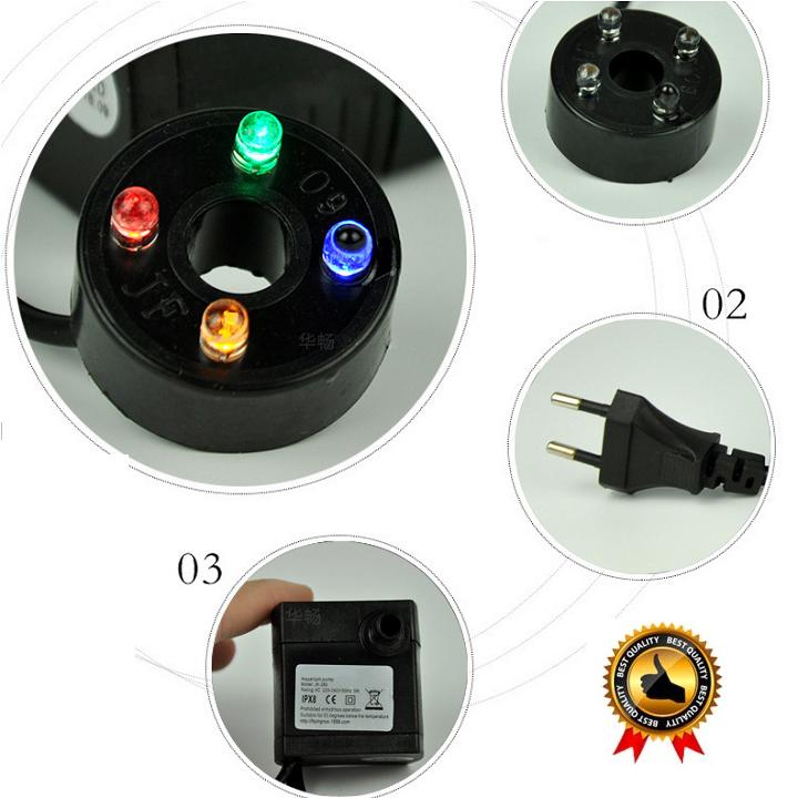 Bơm chìm hồ cá 2w hoặc 5w có 4 đèn LED
