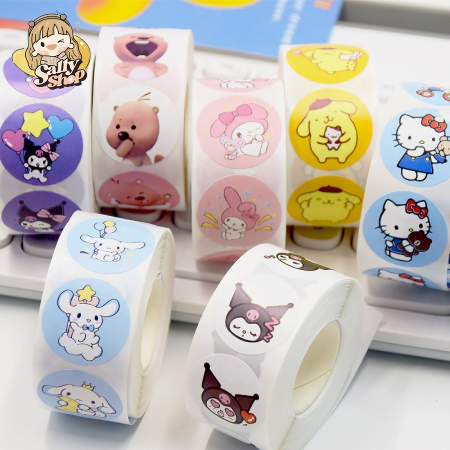 Cuôn 500 Miếng Dán Sticker Dễ Thương, Cute-The Sally Shop