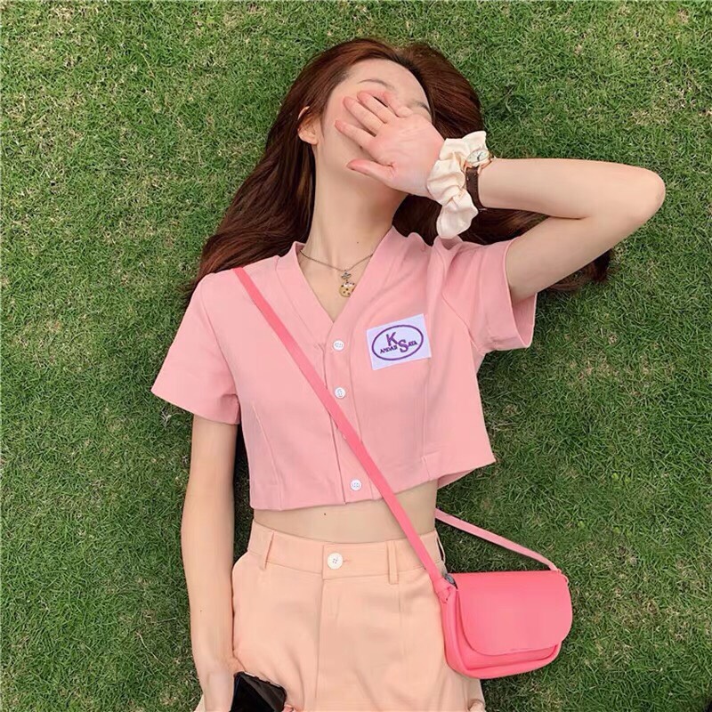 [HCM]Áo Croptop cổ V