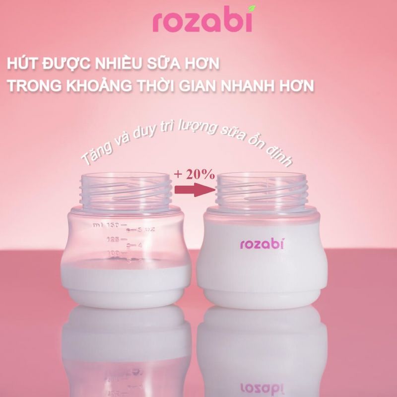 [Có Pin Sạc]Combo Máy Hút Sữa Điện Đôi ROZABI Basic Plus và Áo Hút Sữa Rảnh Tay (Siêu Cần Thiết Cho Mẹ)