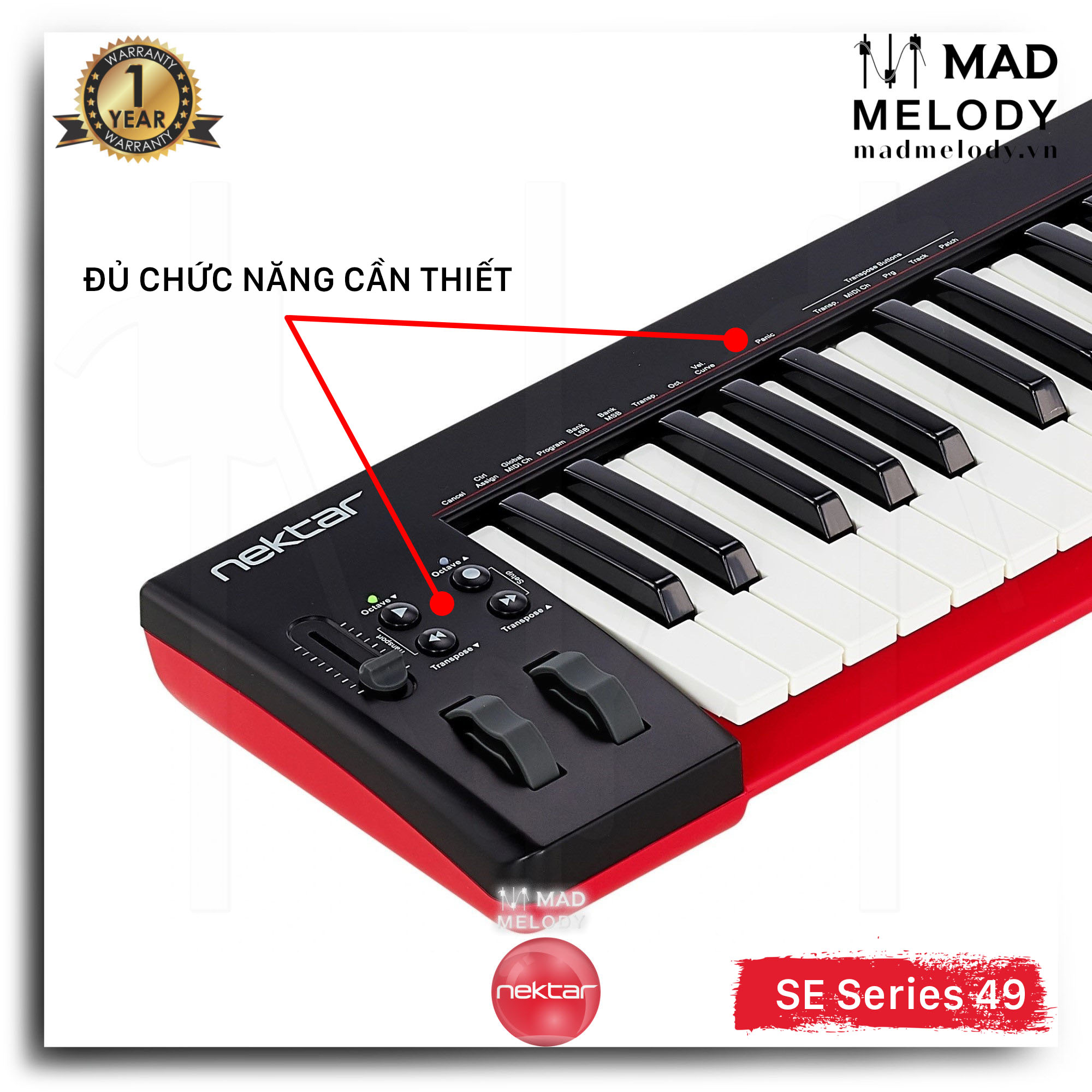Nektar SE49 49-Key USB MIDI Keyboard Controller (Đàn soạn nhạc 49 phím, Brand New)