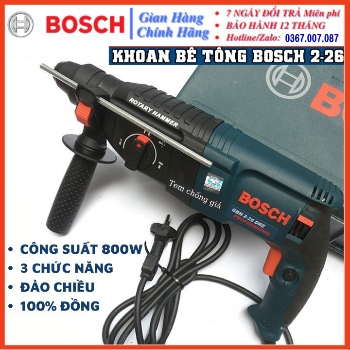 MÁY KHOAN ĐỤC BÊ TÔNG BA CHẾ ĐỘ CÔNG SUẤT 800W