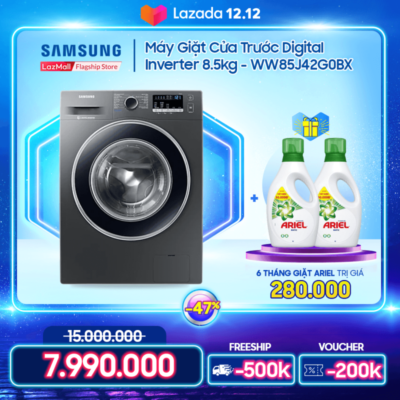 Máy giặt cửa trước Samsung Digital Inverter 8.5kg - WW85J42G0BX chính hãng