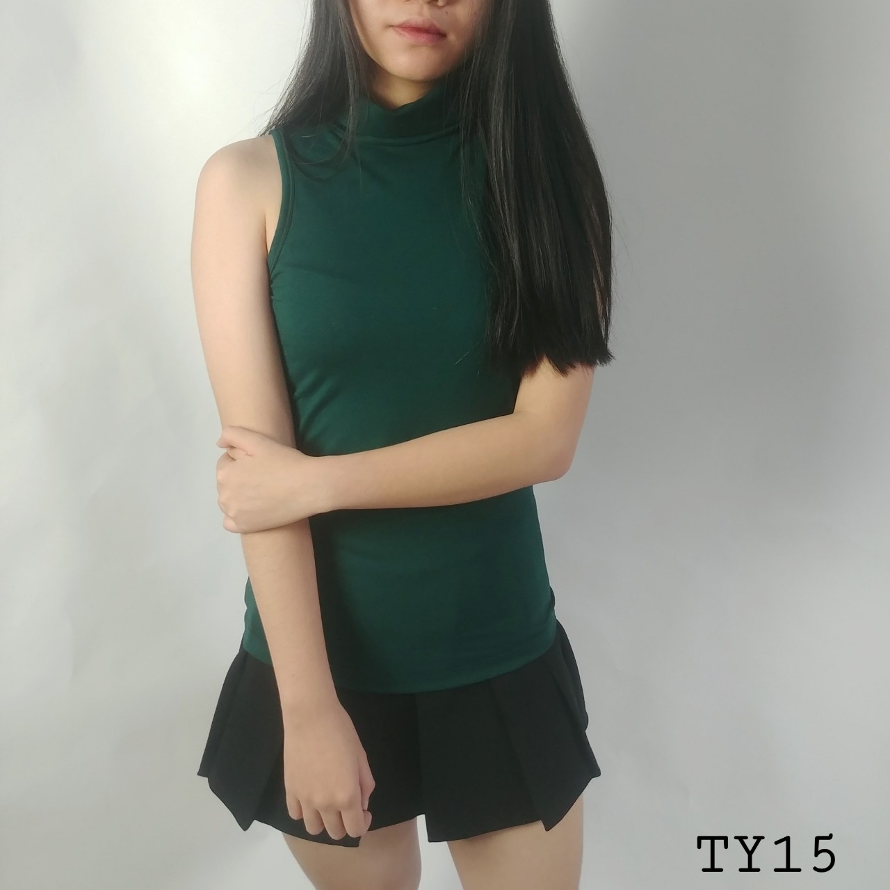 Áo cổ lọ sát nách nữ dáng ôm cotton co giãn King caravat thời trang T15
