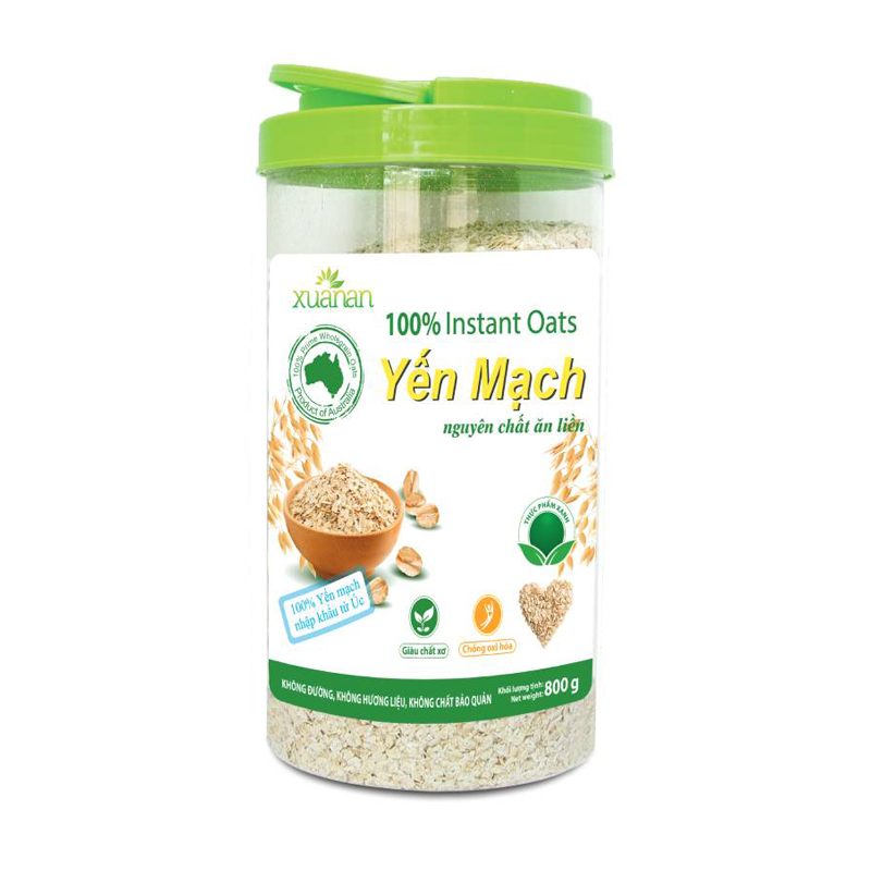 Yến mạch nguyên chất ăn liền hủ 800 gram ( Tặng 1 gói yến mạch 350 gram)