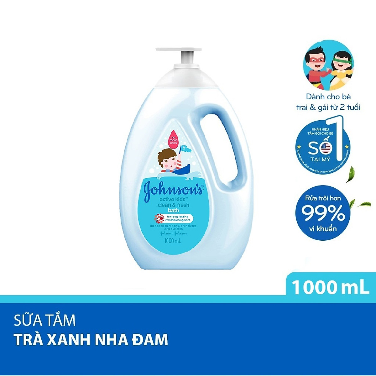 [FreeshipMAX] [HCM] Sữa Tắm Johnson's Baby Active Fresh cho Bé - Dung Tích 1000ml