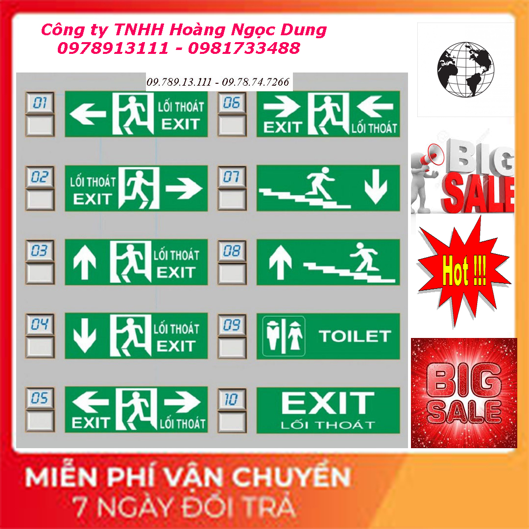 ĐÈN EXIT THOÁT HIỂM, ĐÈN CHỈ DẪN LỐI THOÁT, ĐÈN THOÁT HIỂM PHÒNG CHÁY CHỮA CHÁY, ĐÈN AN TOÀN LAO ĐỘNG