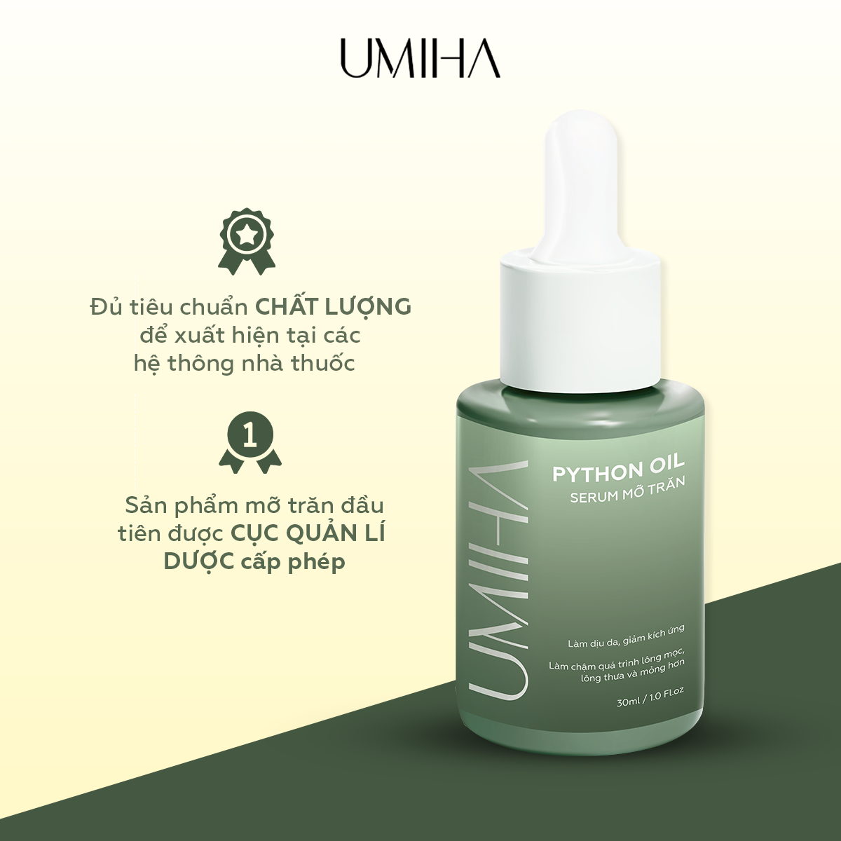 Mỡ trăn triệt lông UMIHA nguyên chất 15ml