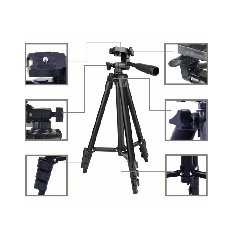 Gía đỡ chụp hình Tripod 3120 có kèm giá đỡ điện thoại - Giá 3 chân Tripod 3120 105cm chuyên chụp hình live stream giá đỡ máy ảnh chuyên nghiệp - gậy tự sướng cao cấp -Happy day shop- A&T stores