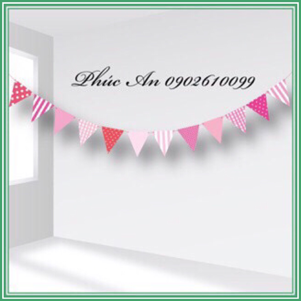 [HCM]Dây cờ tam giác HPBD sinh nhật ép kim