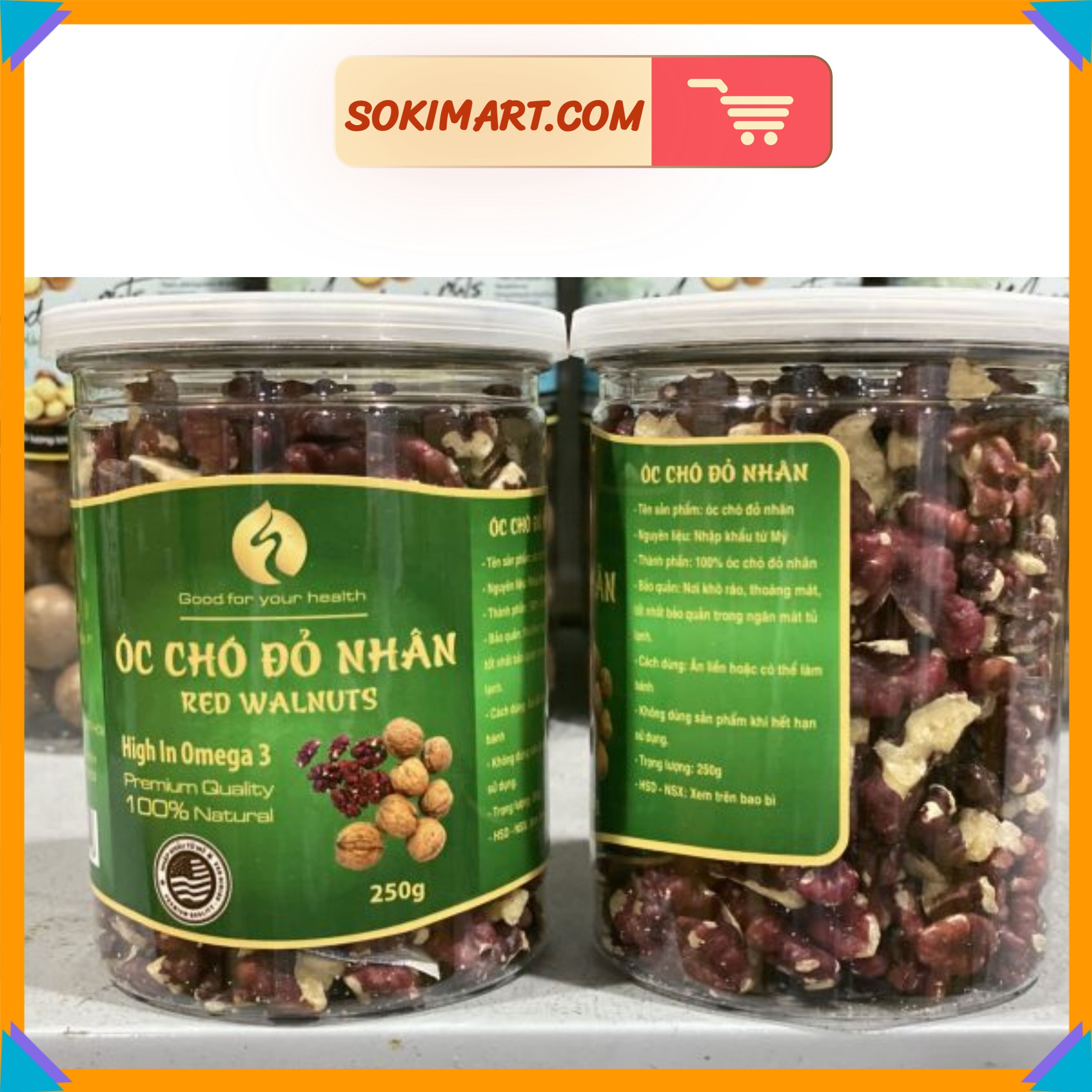 Nhân óc chó đỏ Mỹ - 500g
