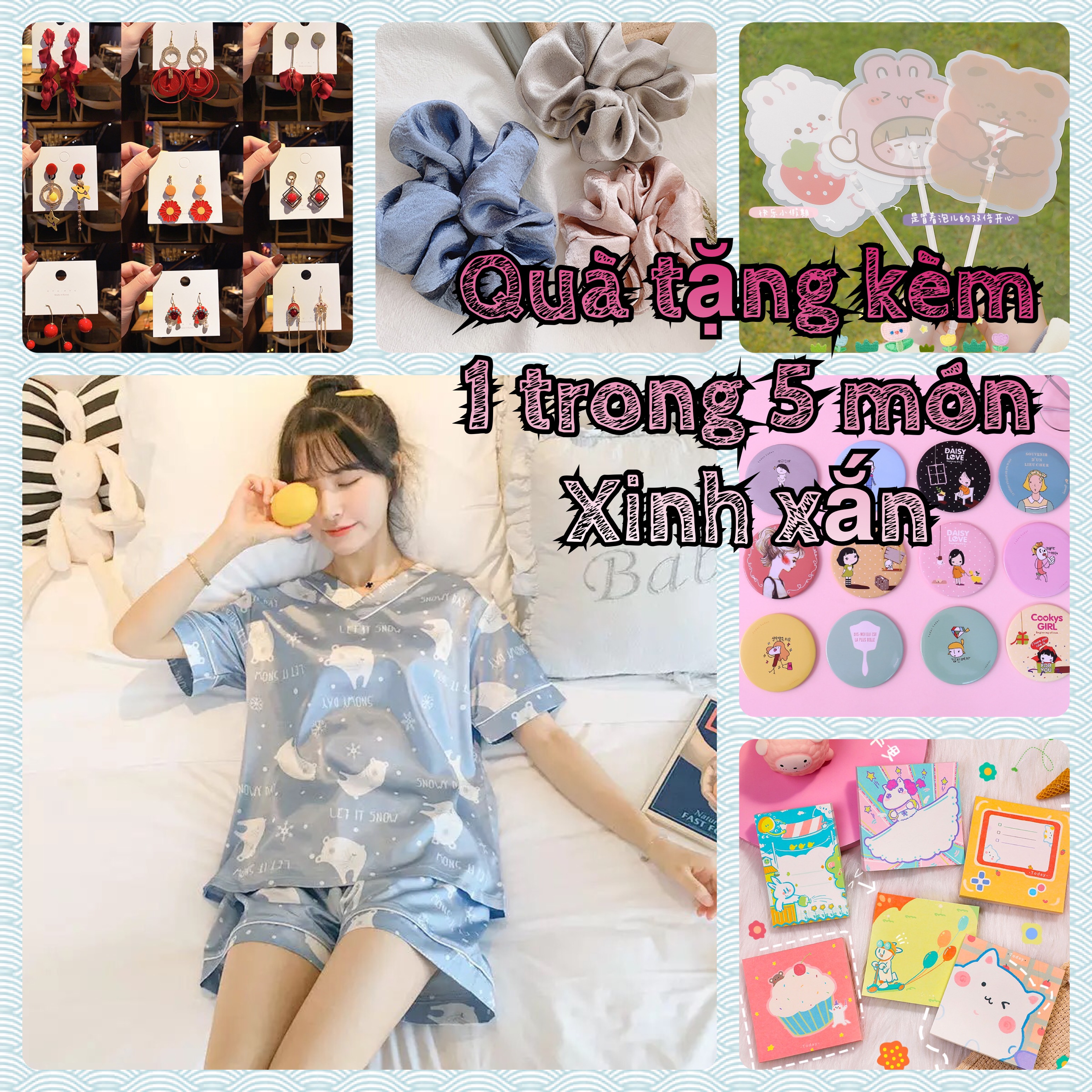 (1) [HCM] [Bigsize 3XL- 5XL] [Ảnh thật] [M-5XL] [Siêu rẻ] Bộ đồ ngủ/ mặc nhà lụa đùi cổ tim