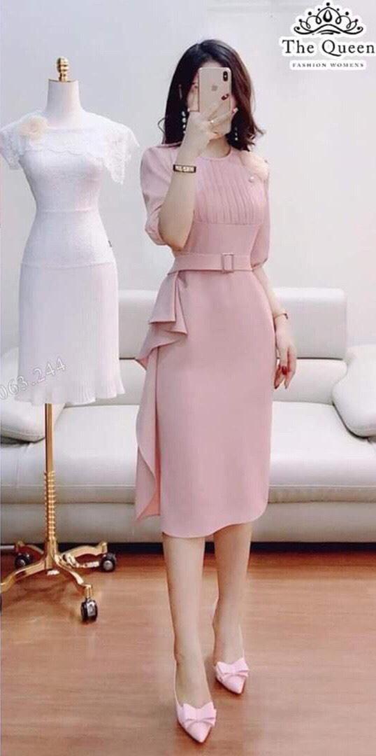 Đầm dự tiệc phối bèo - kèm thắt lưng