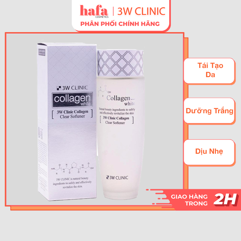 Nước hoa hồng dưỡng trắng da 3W Clinic Collagen White Clear Softener 150ml