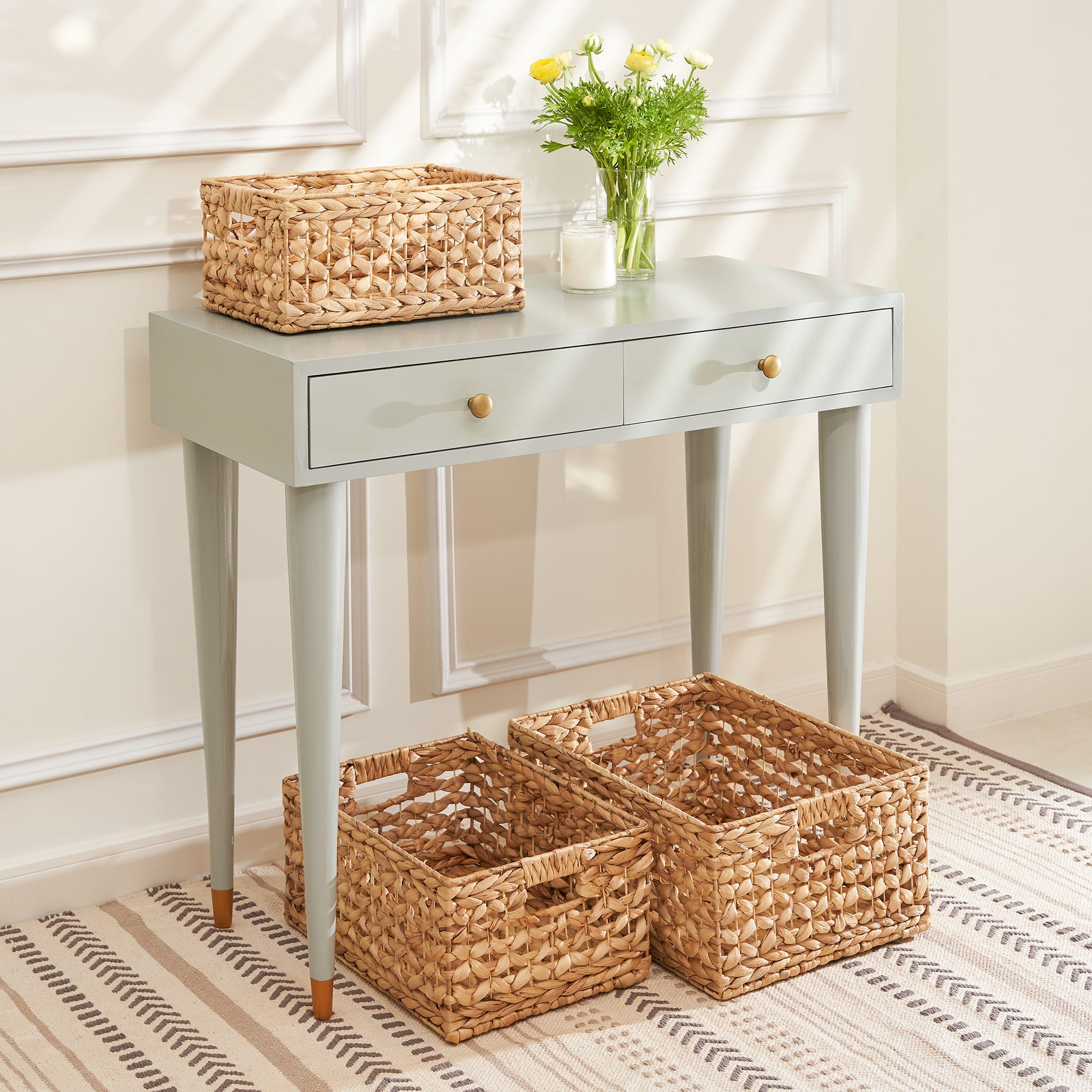 [Lubi Home] - Sọt đựng đồ đan hoa thị sang trọng