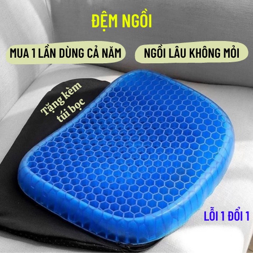 Đệm ngồi 3d silicon thoáng khí - đệm lót ghế ngồi văn phòng 2 lớp êm thoáng dễ chịu, đệm ngồi 2 lớp 3d thoáng