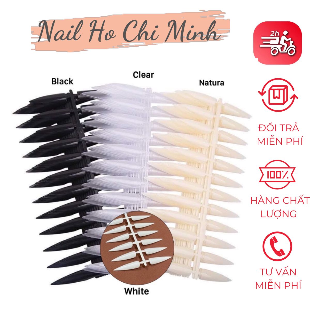 [HCM]Set mẫu móng from nhọn (10 vĩ-240 móng)