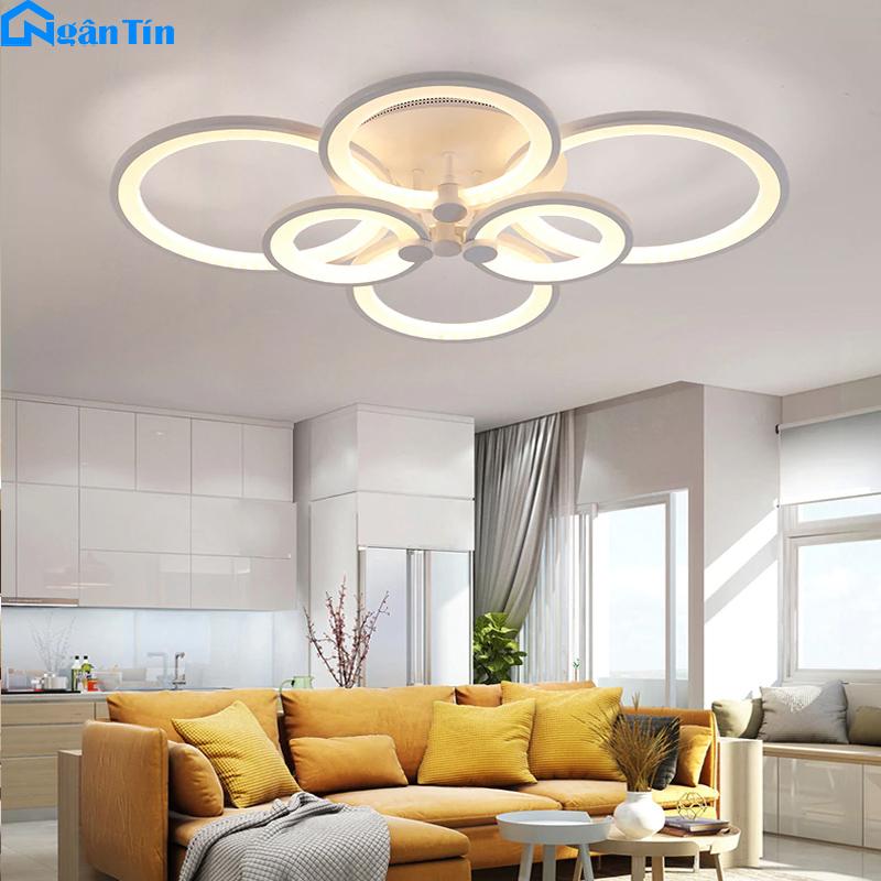 Đèn Mâm LED Ốp Trần Hiện Đại Trang Trí Phòng Khách Led 3 Chế Độ Màu MO901 Ngân Tín